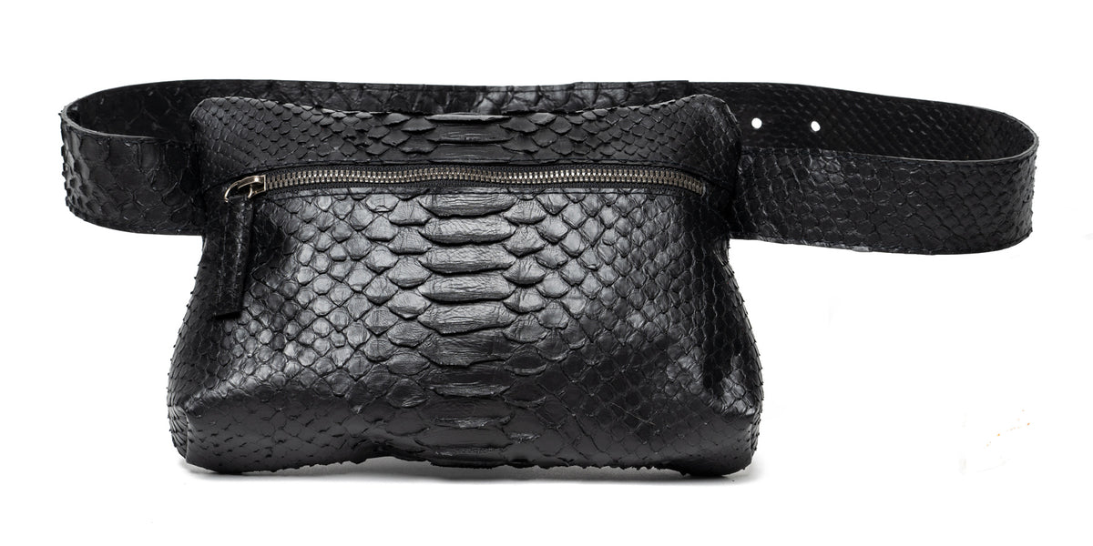 Snakeskin waist store bag
